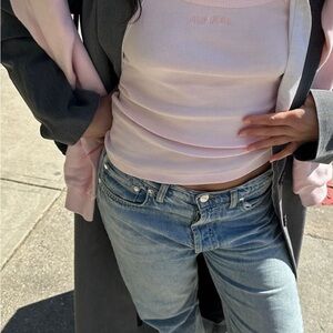 Djerf Avenue Baby Pink Daily Tank Top Ribbed